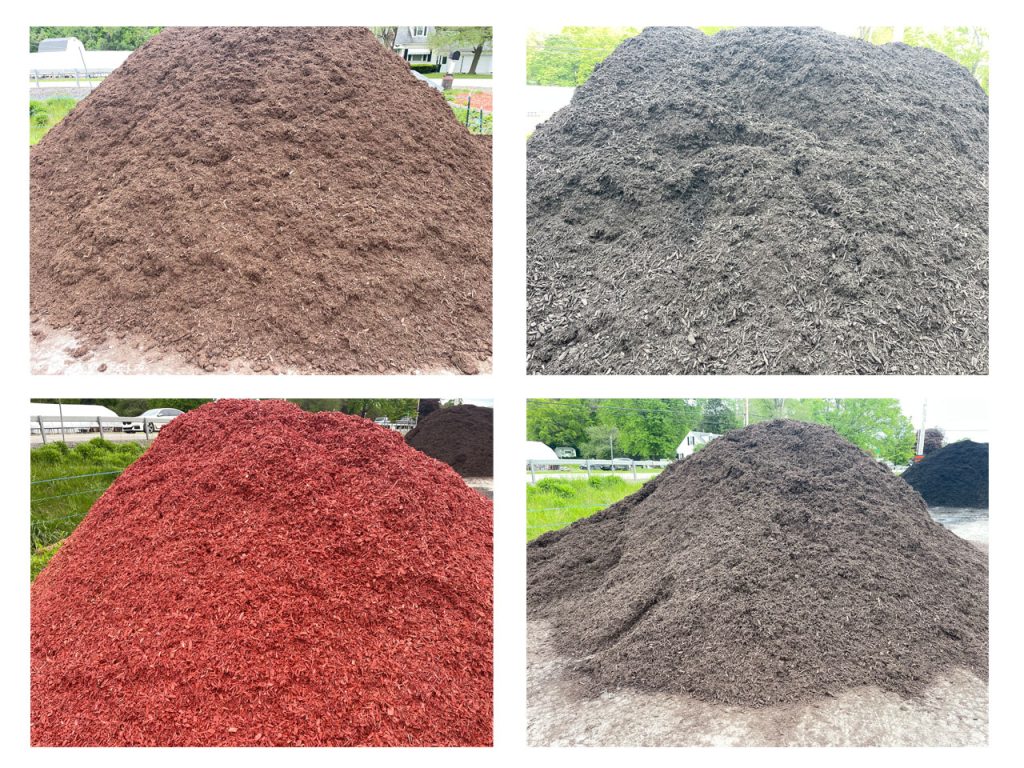 Homestead Coal Inc Bulk Mulch, brown, dyed black red and chocolate brown